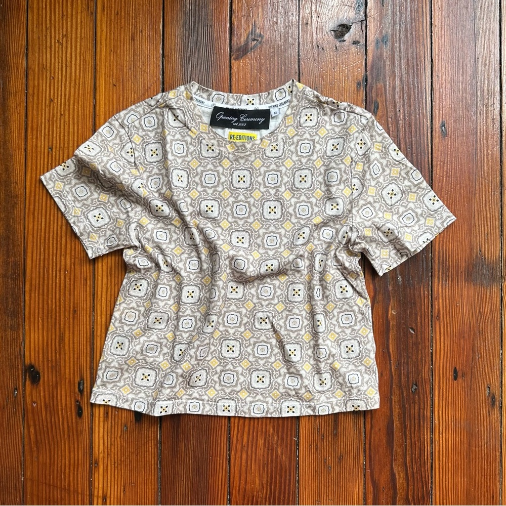 NWOT Opening Ceremony Re-Editions aop baby tee XS